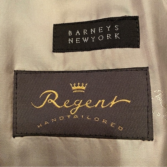 Barneys New York VTG Black Regency Hand Tailored Wool Long Trench Coat Unisex - Picture 10 of 17